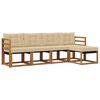 vidaXL Set de canapele de exterior 5 buc. Natural și Bej