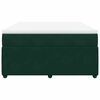 vidaXL Pat box spring cu saltea, verde &icirc;nchis, 140x200 cm, catifea