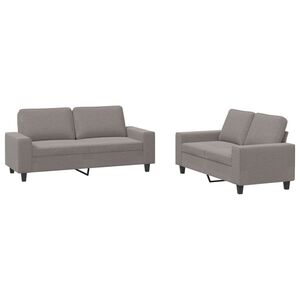 vidaXL Set de canapele, 2 piese, gri taupe, material