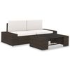 vidaXL Set mobilier de grădină, 3 piese, maro, poliratan