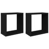 vidaXL Rafturi de perete cub, 2 buc., negru, 30x15x30 cm
