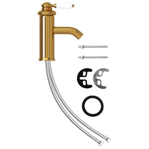 vidaXL Robinet chiuvetă de baie, auriu, 130x180 mm