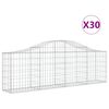 vidaXL Coșuri gabion arcuite 30 buc, 200x30x60/80 cm, fier galvanizat