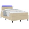 vidaXL Pat cu arc LED cu headboard Gri deschis și alb. 120 x 190 cm