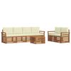 vidaXL Set de canapele de exterior 7 buc. Natural și Crem