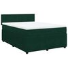 vidaXL Pat box spring cu saltea, verde &icirc;nchis, 140x190 cm, catifea