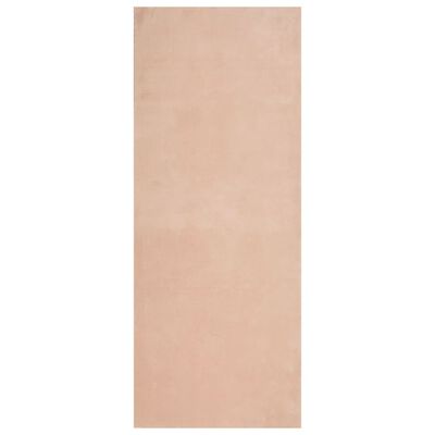 vidaXL Covor HUARTE, fir scurt, moale și lavabil, roz pudră, 80x200 cm