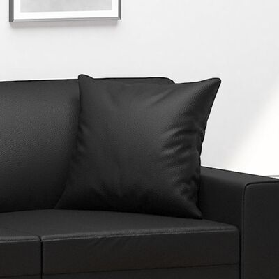 vidaXL Perne decorative, 2 buc., negru, 40x40 cm, piele ecologică