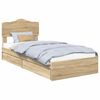 vidaXL Pat cu storage Stejar Sonoma 90 x 190 cm Lemn prelucrat