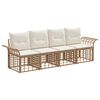 vidaXL Set de canapele de exterior 4 buc. Alb Natural și Crem