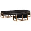 vidaXL Set de canapele de exterior cu pernă 8 pcs Natural și Negru