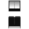 vidaXL Set de mobilier pentru baie 2 pcs Stejar Negru Lemn compozit