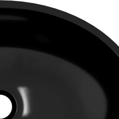 vidaXL Chiuvetă din sticlă, negru, 50x37x14 cm