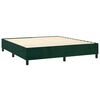 vidaXL Pat box spring cu saltea, verde &icirc;nchis, 180x200 cm, catifea