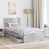 vidaXL Cadru de pat cu headboard Gri Beton 100 x 200 cm Lemn prelucrat