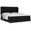 vidaXL Pat cu arcuri cu headboard Manual Negru 200 x 180 cm țesătură