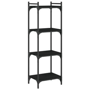vidaXL Bibliotecă cu 4 niveluri, negru, 40x30x120 cm, lemn prelucrat
