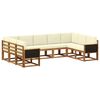 vidaXL Set de canapele de exterior 9 buc. Natural și Crem