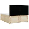 vidaXL Pat box spring cu saltea, crem, 200x200 cm, textil