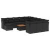 vidaXL Set mobilier de grădină cu perne, 13 piese, negru, poliratan