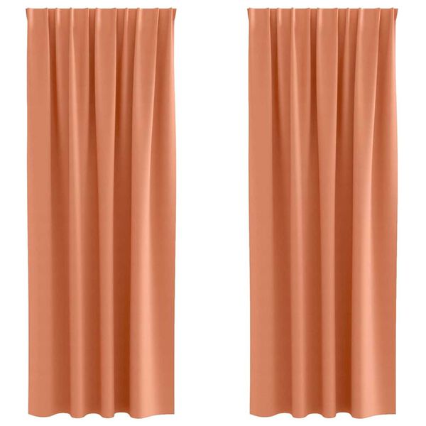 vidaXL Perdele Opaque cu Inel 2 pcs Terracota 245 x 140 cm Poliester