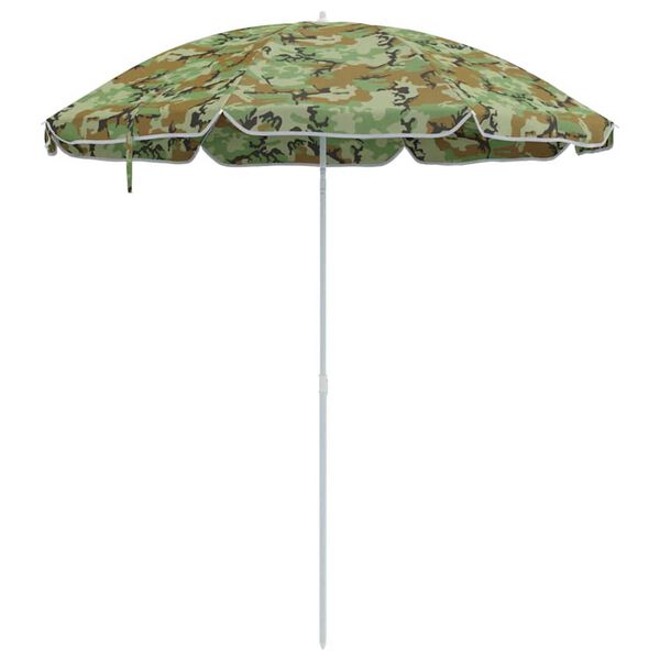 vidaXL Parasol de Plajă Verde 206 x 206 x 212 cm Poliester și metal