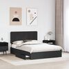 vidaXL Pat cu storage cu headboard Negru 140 x 190 cm Lemn compozit