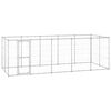 vidaXL Padoc pentru c&acirc;ini de exterior, 12,1 m&sup2;, oțel galvanizat