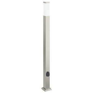 vidaXL St&acirc;lp luminos cu priză 110 cm oțel inoxidabil IP44