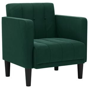 vidaXL Canapea scaun cu cotiere, verde &icirc;nchis, 53 cm, catifea