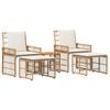 vidaXL Set de Mobilier pentru Exterior 5 pcs Alb Natural și Crem