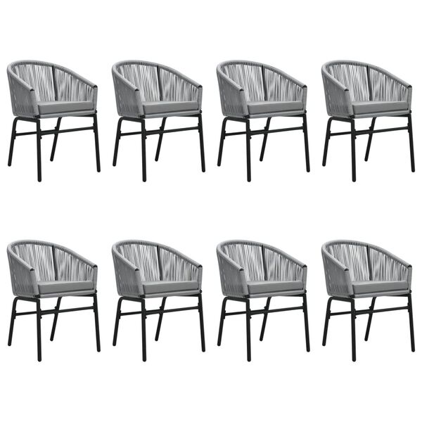 vidaXL Set mobilier de grădină, 9 piese, gri