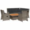 vidaXL Set mobilier de grădină cu perne, 6 piese, gri, poliratan