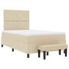 vidaXL Pat cu arcuri cu saltea cu headboard Crem 120 x 190 cm țesătură
