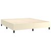 vidaXL Pat box spring cu saltea, crem, 180x200 cm, piele ecologică
