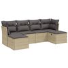 vidaXL Set canapele de grădină, 6 piese, cu perne, bej, poliratan