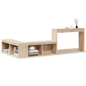 vidaXL Noptieră cu birou 232x122x75 cm, lemn masiv de pin