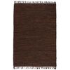 vidaXL Covor Chindi țesut manual, piele, 120 x 170 cm, maro