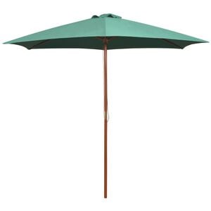 vidaXL Umbrelă de soare cu st&acirc;lp de lemn 270 x 270 cm, verde