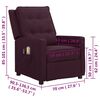 vidaXL Fotoliu electric de masaj, violet, material textil