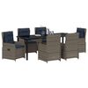 vidaXL Set de masă pentru grădină 7 pcs Gri Rattan poli