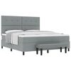 vidaXL Pat cu arcuri cu headboard Gri deschis 180 x 200 cm țesătură
