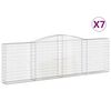 vidaXL Coșuri gabion arcuite 7 buc. 400x30x120/140 cm fier galvanizat