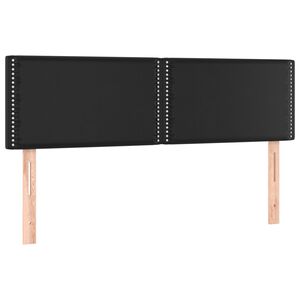 vidaXL Tăblii de pat, negru, 144x5x78/88 cm, piele ecologică