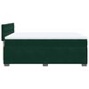 vidaXL Pat box spring cu saltea, verde &icirc;nchis, 140x200 cm, catifea
