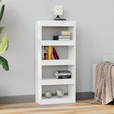 vidaXL Bibliotecă/Separator cameră, alb, 60x30x135 cm, lemn prelucrat