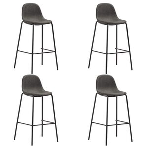 vidaXL Scaune de bar, 4 buc., gri &icirc;nchis, material textil