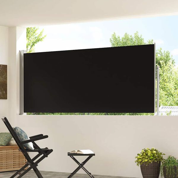 vidaXL Copertină laterală retractabilă, negru, 120x300 cm