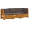 vidaXL Set de canapele de exterior 3 Bucată Maro Lemn Solid de Acacia