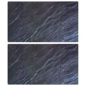 vidaXL Plăci de tocat 2 buc., sticlă securizată, model piatră naturală